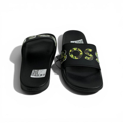 🖤🔥 BOSS Camouflage Logo Slides – Black Statement Street Style