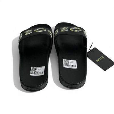 🖤🔥 BOSS Camouflage Logo Slides – Black Statement Street Style