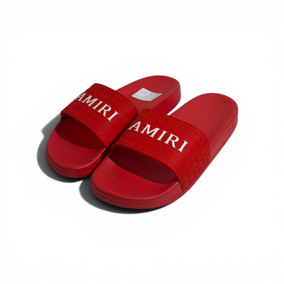 ❤️🔥 AMIRI Monogram Slides – Red Bold Luxury Streetwear