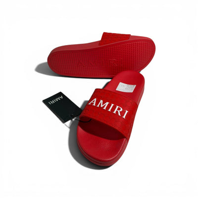 ❤️🔥 AMIRI Monogram Slides – Red Bold Luxury Streetwear