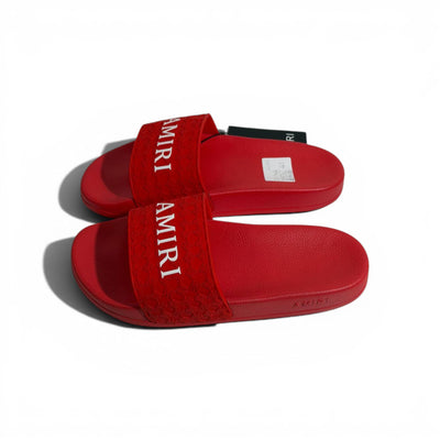 ❤️🔥 AMIRI Monogram Slides – Red Bold Luxury Streetwear
