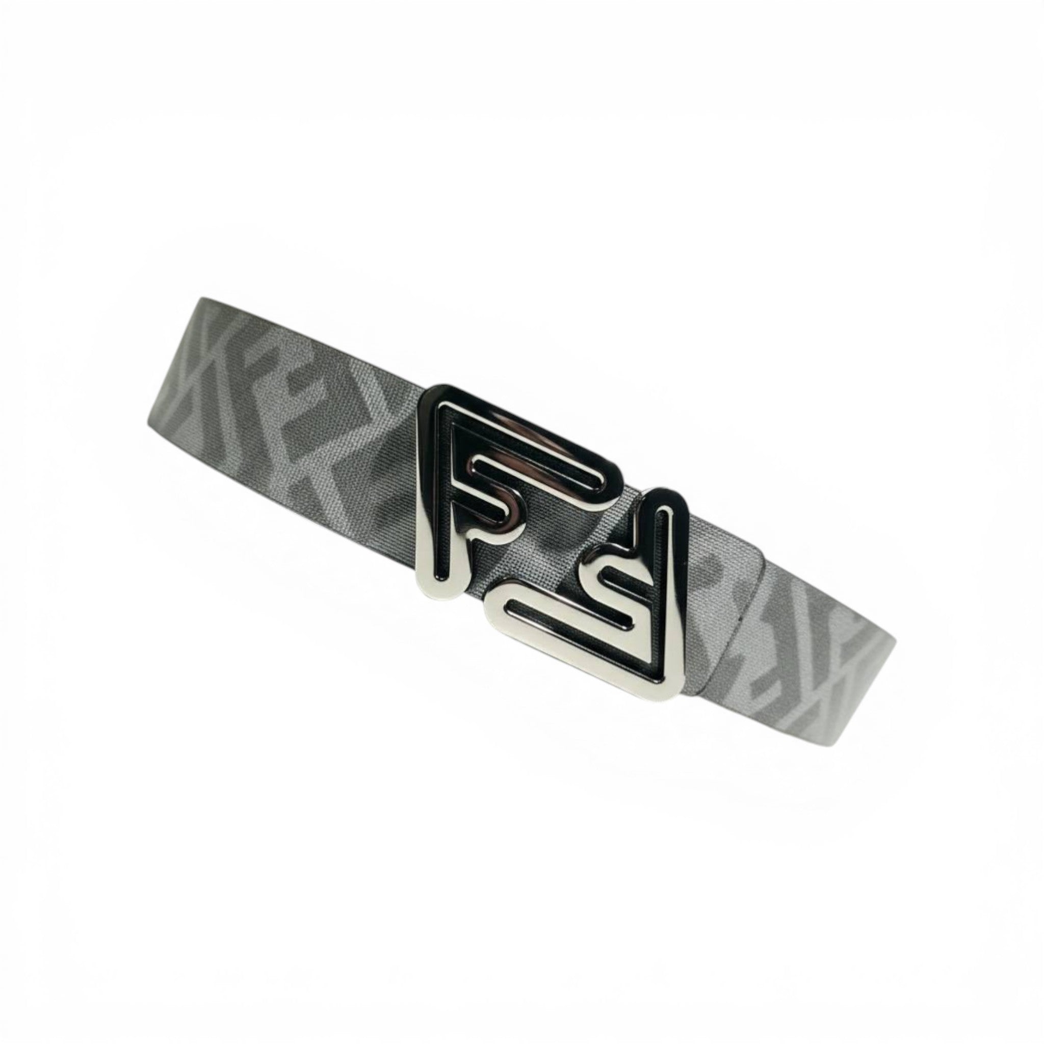 🩶✨ Fendi FF Monogram Belt – Grey Pattern with Iconic FF Buckle