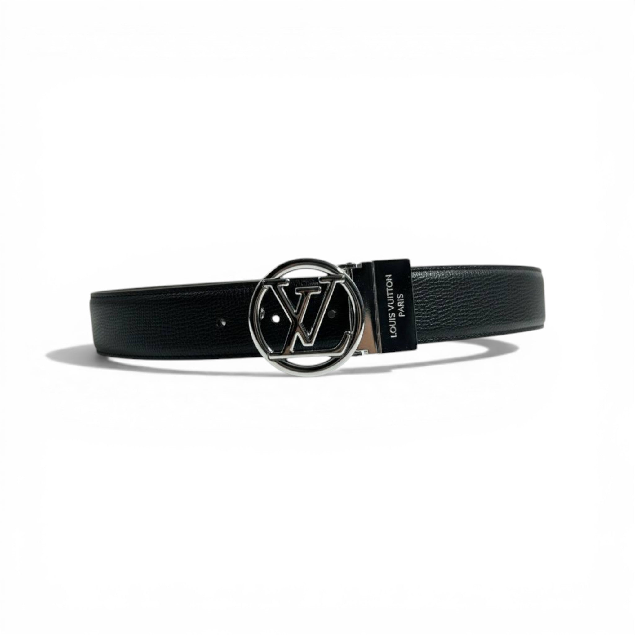 🖤✨ Louis Vuitton LV Circle Logo Belt – Black Leather | 115CM