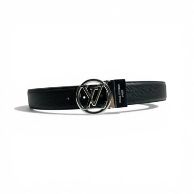 🖤✨ Louis Vuitton LV Circle Logo Belt – Black Leather | 120CM