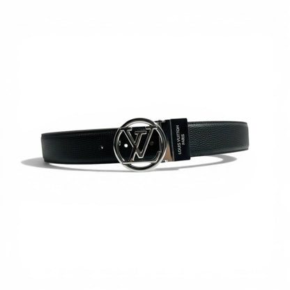 🖤✨ Louis Vuitton LV Circle Logo Belt – Black Leather | 115CM