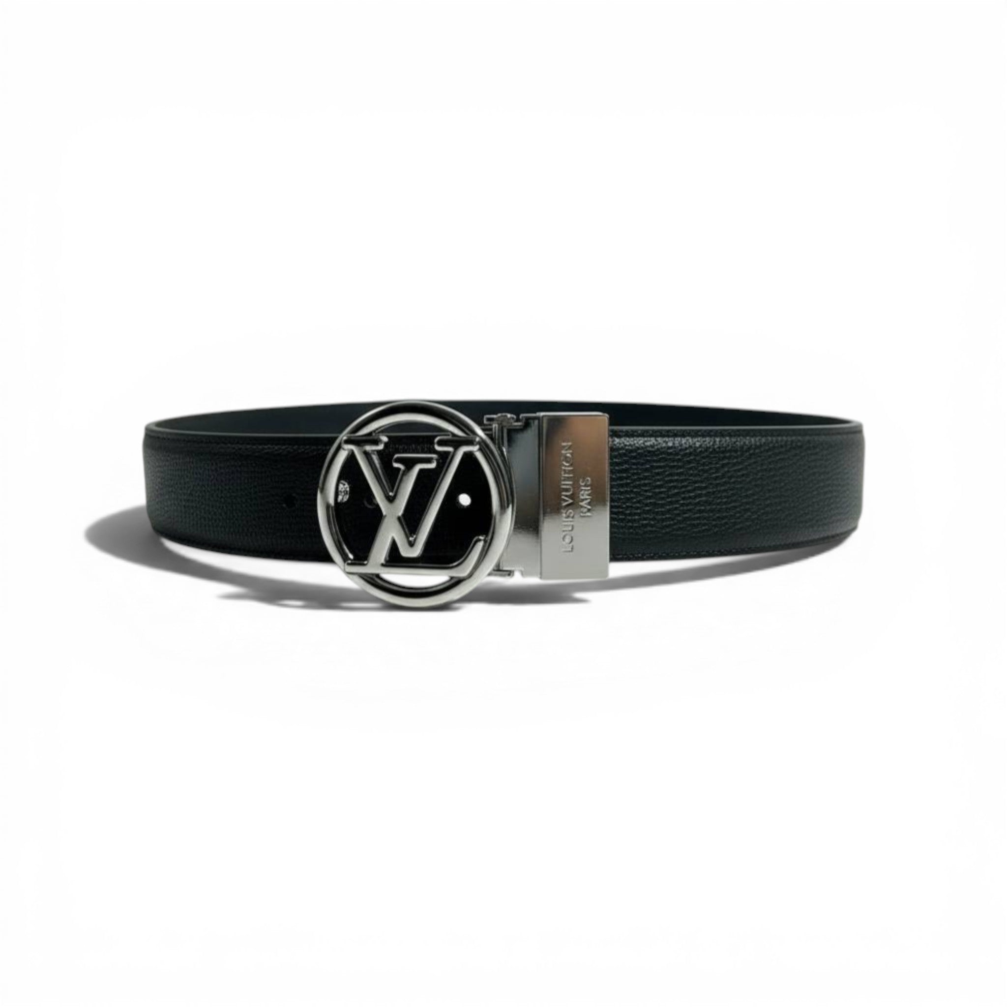 🖤✨ Louis Vuitton LV Circle Logo Belt – Black Leather | 115CM