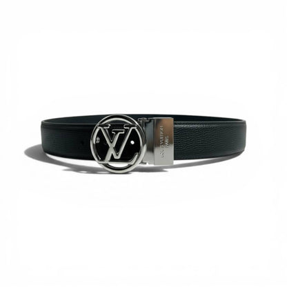 🖤✨ Louis Vuitton LV Circle Logo Belt – Black Leather | 115CM