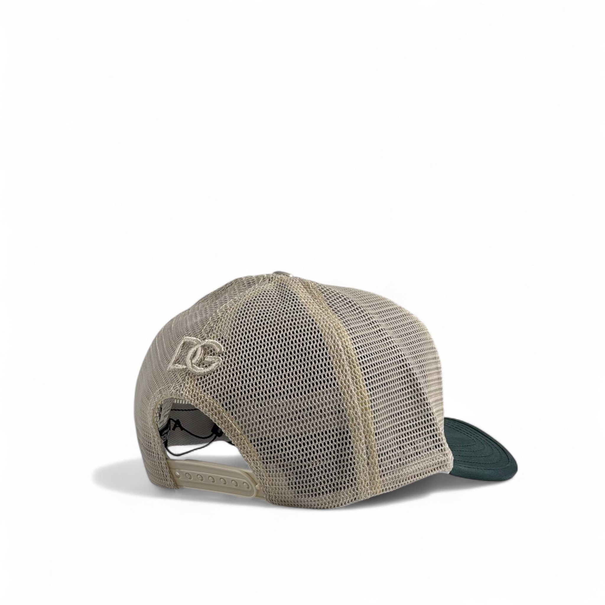 Dolce & Gabbana Milano Trucker Cap – Green & Beige Luxury Streetwear 🧢🌿