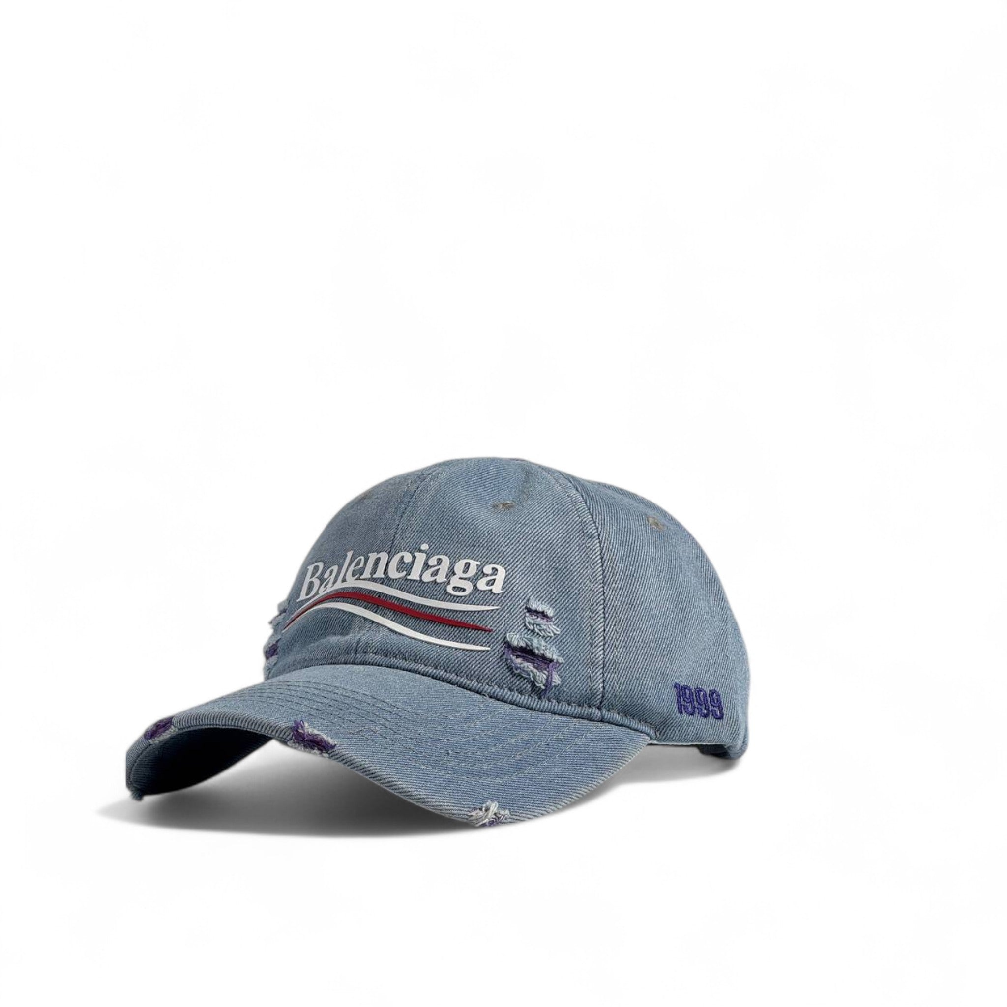 Balenciaga 1999 Distressed Denim Cap – Luxury Vintage Streetwear 🧢👖
