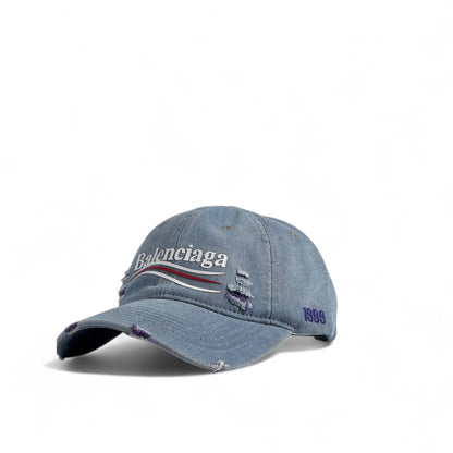 Balenciaga 1999 Distressed Denim Cap – Luxury Vintage Streetwear 🧢👖