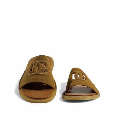 Dolce & Gabbana Brown Suede Slides – Luxury Comfort