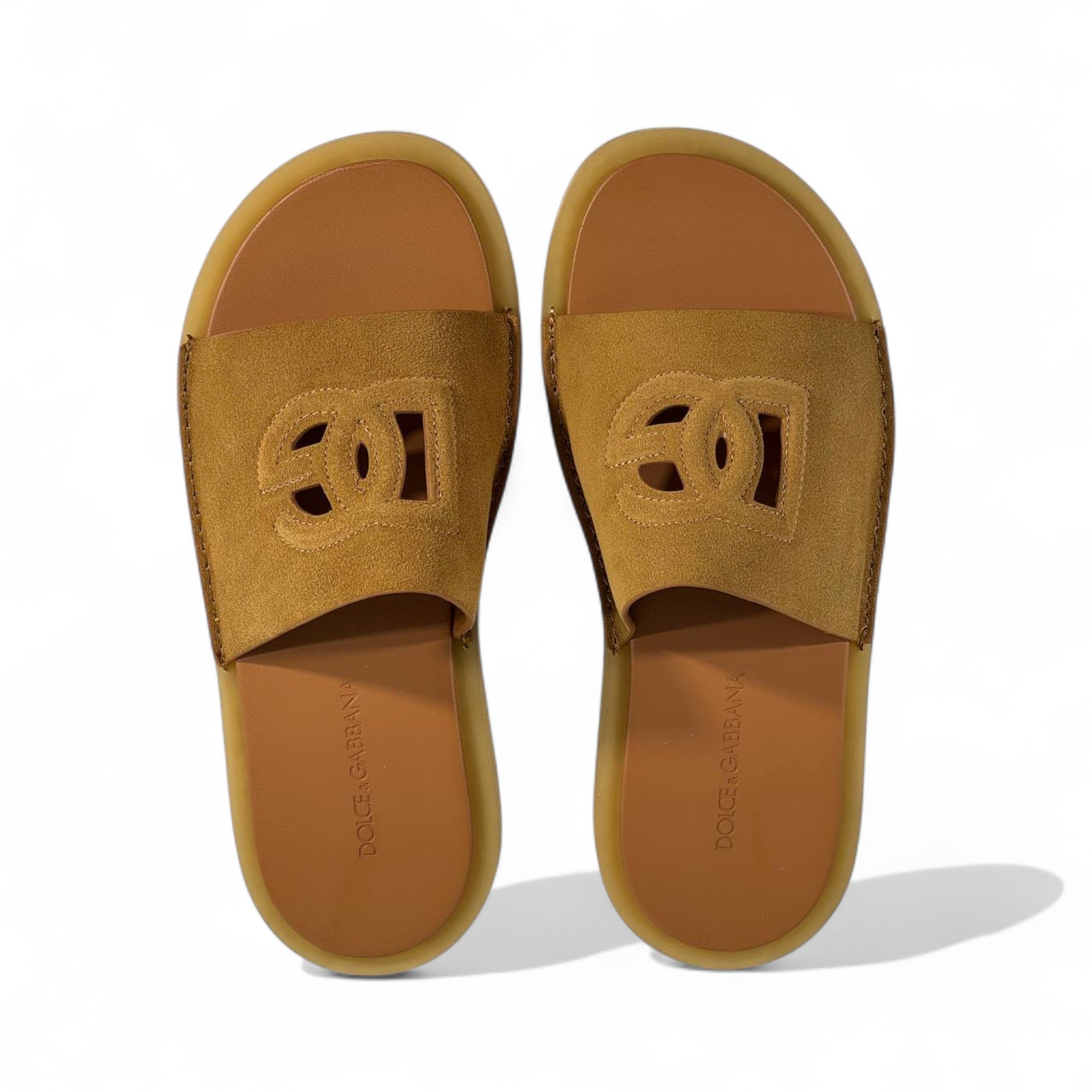 👡 Dolce & Gabbana Brown Suede Slides – Luxury Comfort