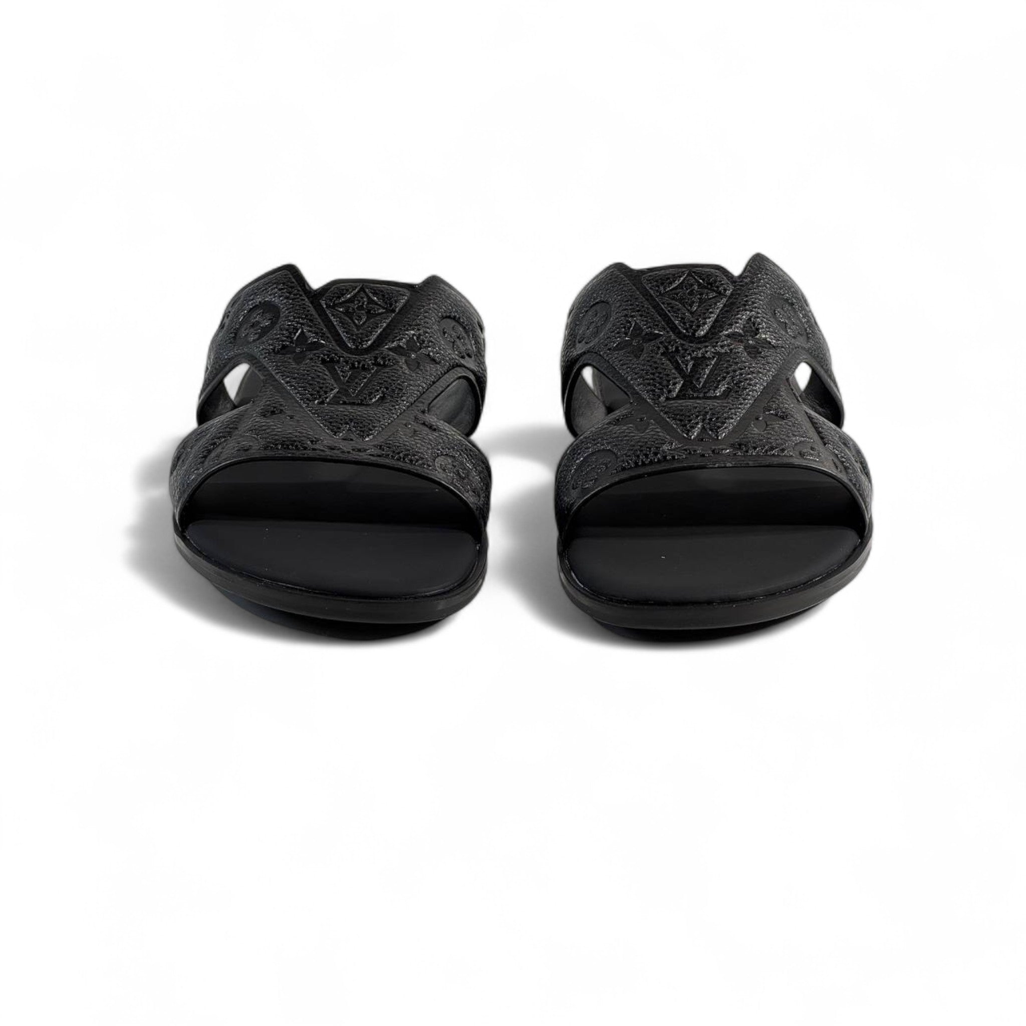 👡 Louis Vuitton Monogram Eclipse Slides – Black Edition