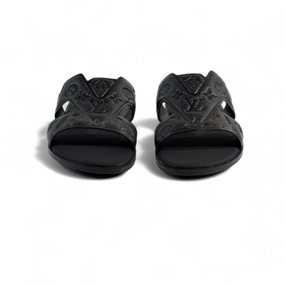 👡 Louis Vuitton Monogram Eclipse Slides – Black Edition