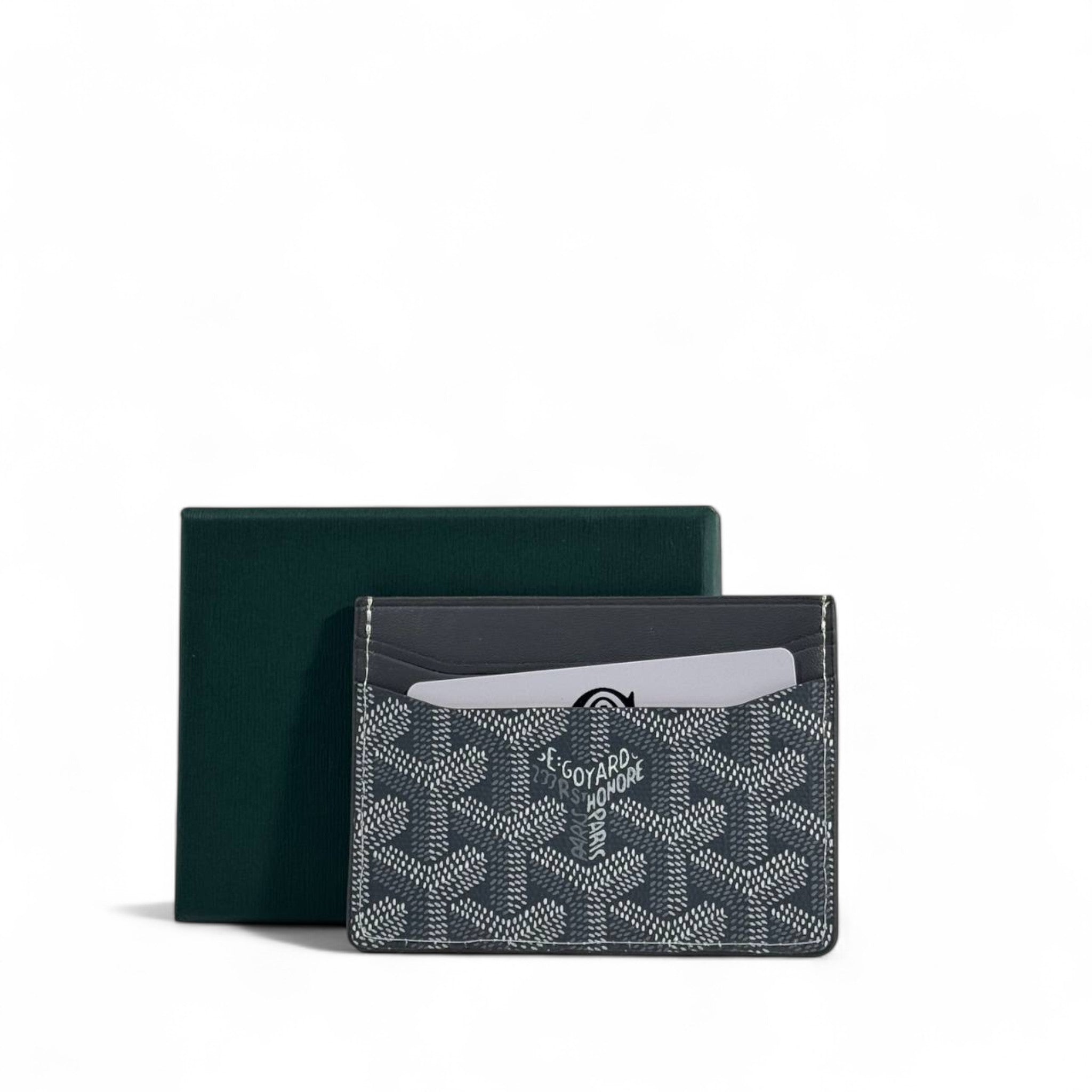 🔹 Goyard Saint-Sulpice Card Holder – Classic Grey