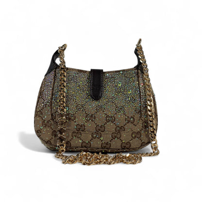 👜 Gucci Crystal Embellished GG Shoulder Bag – Limited Edition Sparkle