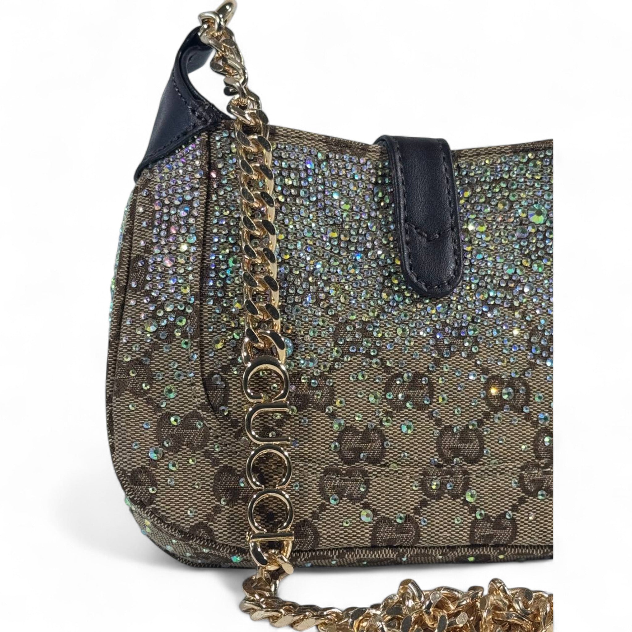 👜 Gucci Crystal Embellished GG Shoulder Bag – Limited Edition Sparkle