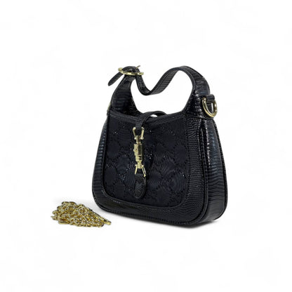 🖤 Gucci Black Horsebit Shoulder Bag – Timeless Elegance