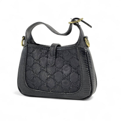🖤 Gucci Black Horsebit Shoulder Bag – Timeless Elegance