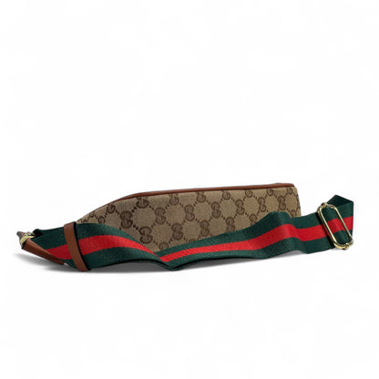 🍓 Gucci Monogram Strawberry Charm Shoulder Bag – Playful Luxury