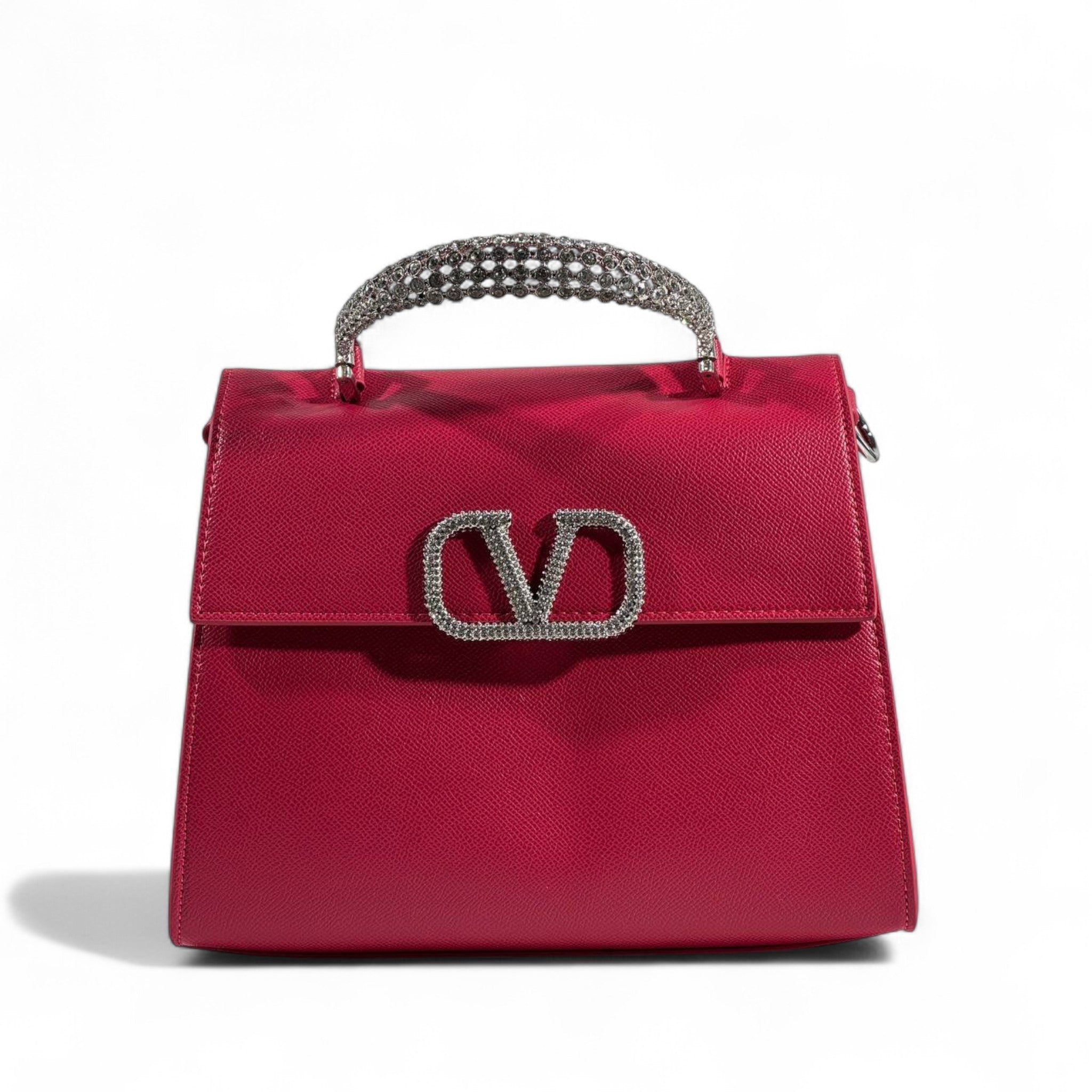 Valentino Garavani Ruby Red VLogo Crystal Handle Bag ❤️✨