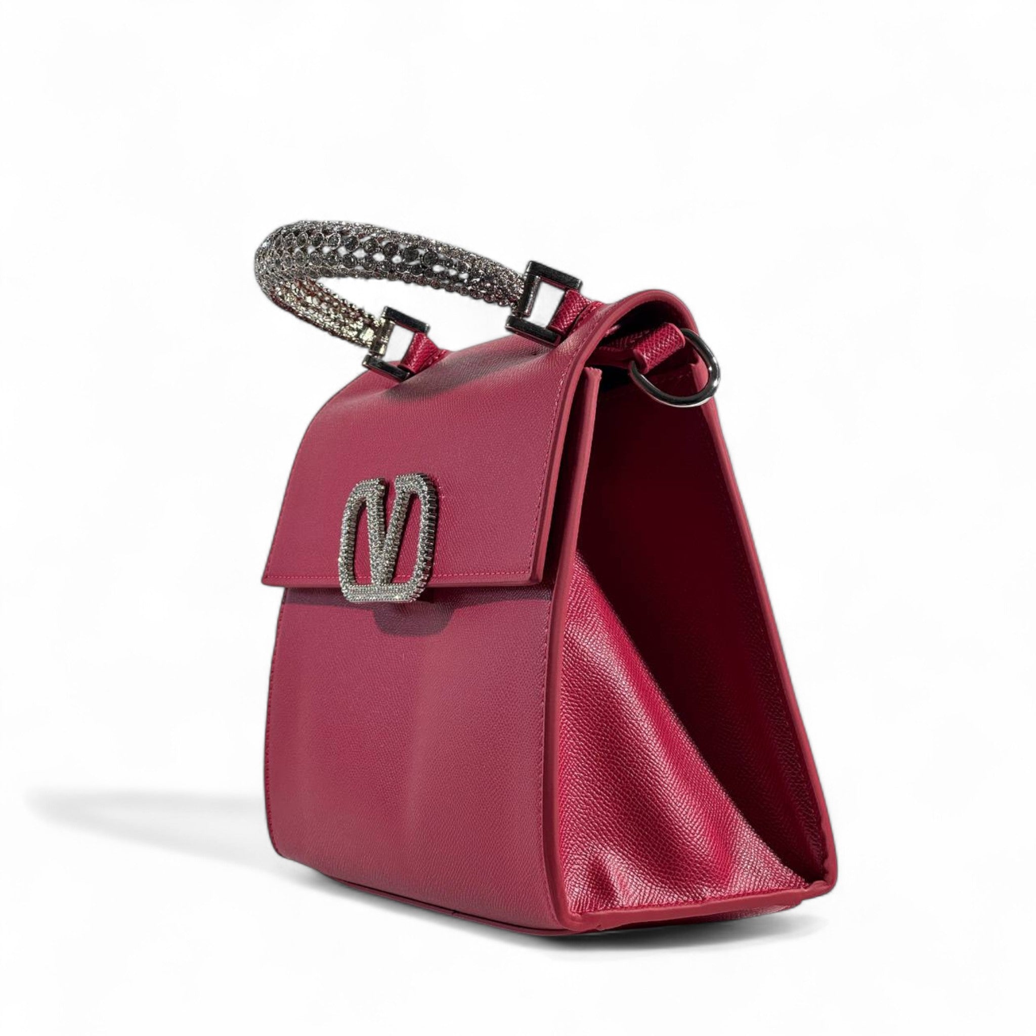 Valentino Garavani Ruby Red VLogo Crystal Handle Bag ❤️✨