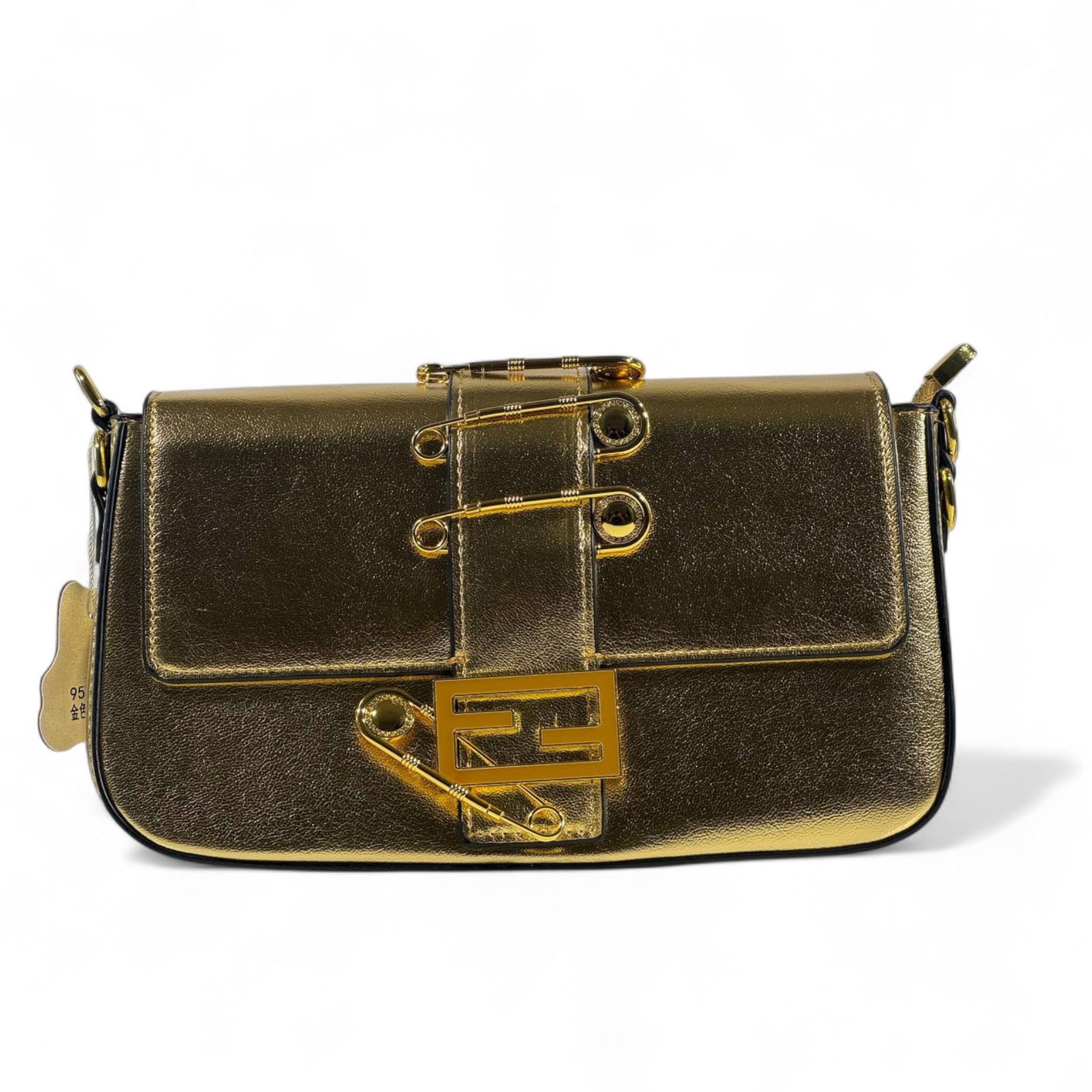 Fendace Gold Metallic Shoulder Bag ✨👜💛 (Fendi x Versace Collaboration)