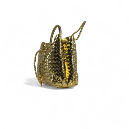 Bottega Veneta Metallic Gold Intrecciato Tote ✨ with Chain Handles