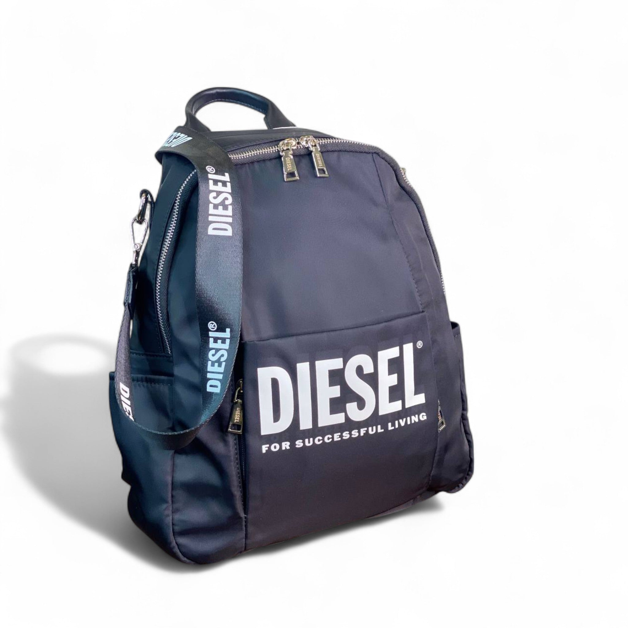 DIESEL Black Logo Backpack 🎒 – Bold Style for Everyday Adventures