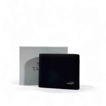 🐊 Lacoste Black Leather Wallet – Classic French Elegance