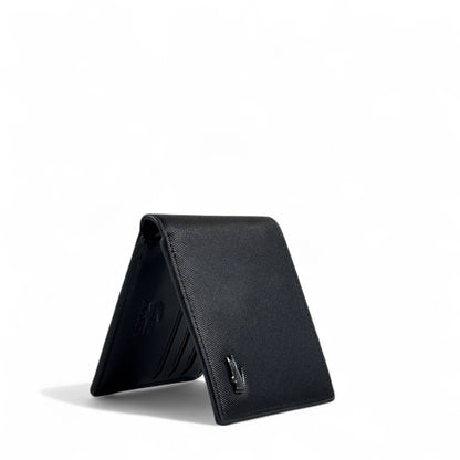 🐊 Lacoste Black Leather Wallet – Classic French Elegance