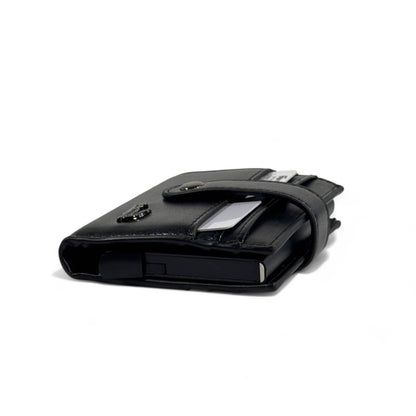 🐊 Lacoste Black Leather Snap Wallet – Secure & Stylish