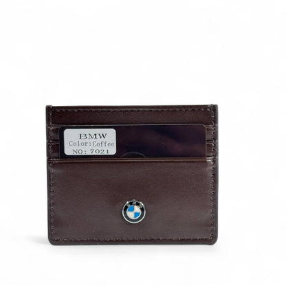 🤎 BMW Coffee Brown Leather Card Holder – Timeless Luxury, Everyday Practicality