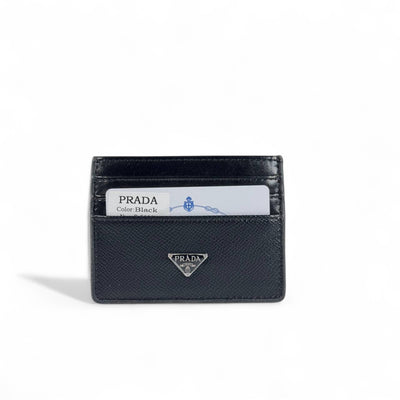 ⚫ Prada Black Leather Card Holder – Timeless Italian Elegance