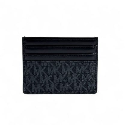 🖤 Michael Kors Black Monogram Leather Card Holder – Modern Luxury in Your Pocket