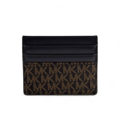 🤎 Michael Kors Coffee Monogram Leather Card Holder – Timeless & Stylish