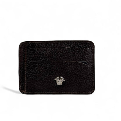 🤎 Versace Coffee Brown Leather Card Holder – Iconic Elegance