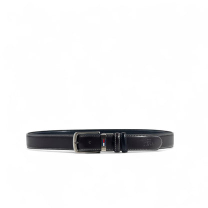 ⚫ Tommy Hilfiger Black Leather Belt – Classic Icon (120cm)