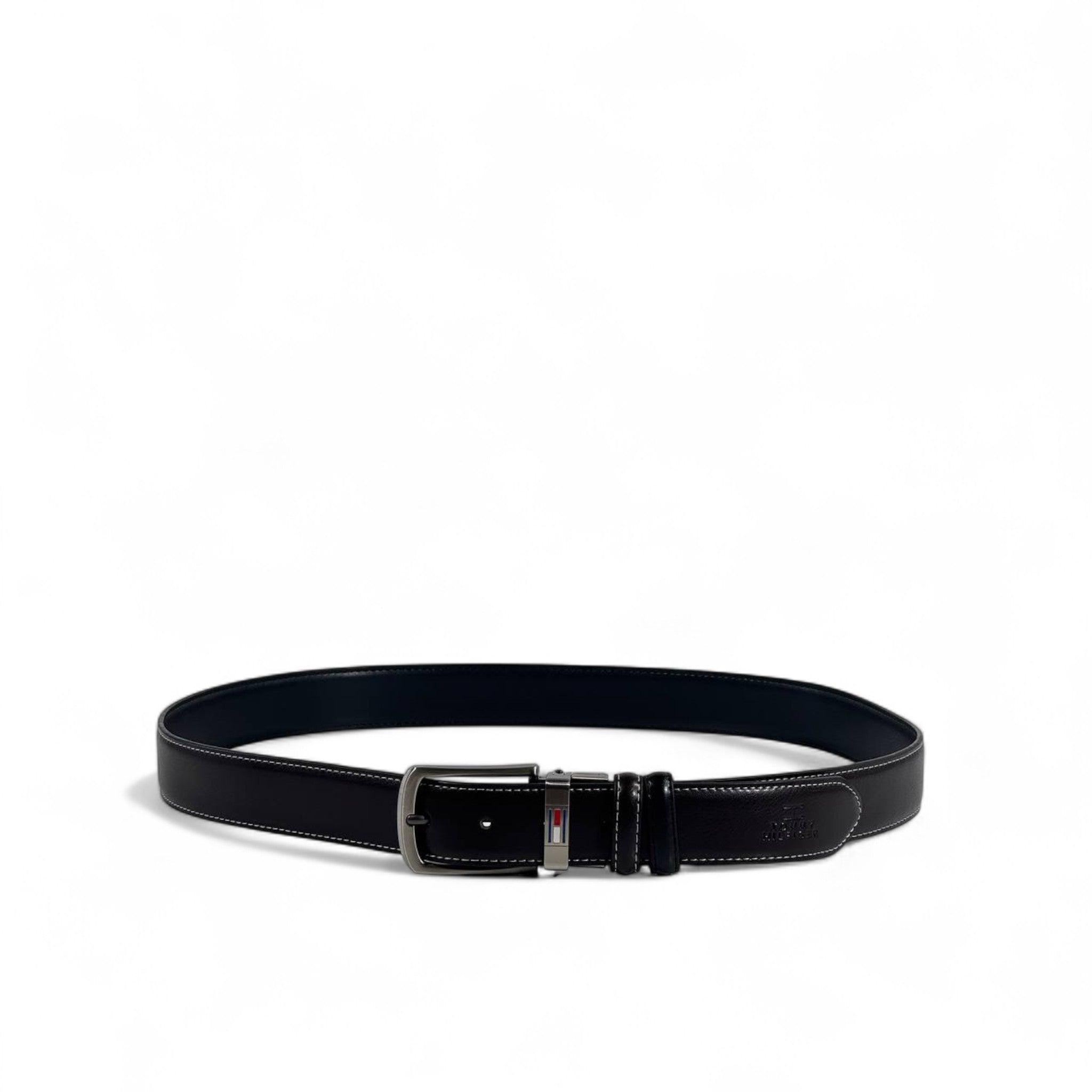 ⚫ Tommy Hilfiger Black Leather Belt – Classic Icon (120cm)