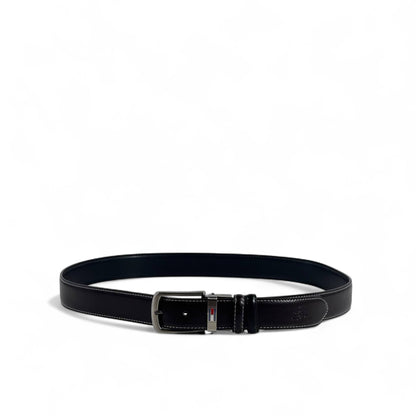 ⚫ Tommy Hilfiger Black Leather Belt – Classic Icon (120cm)