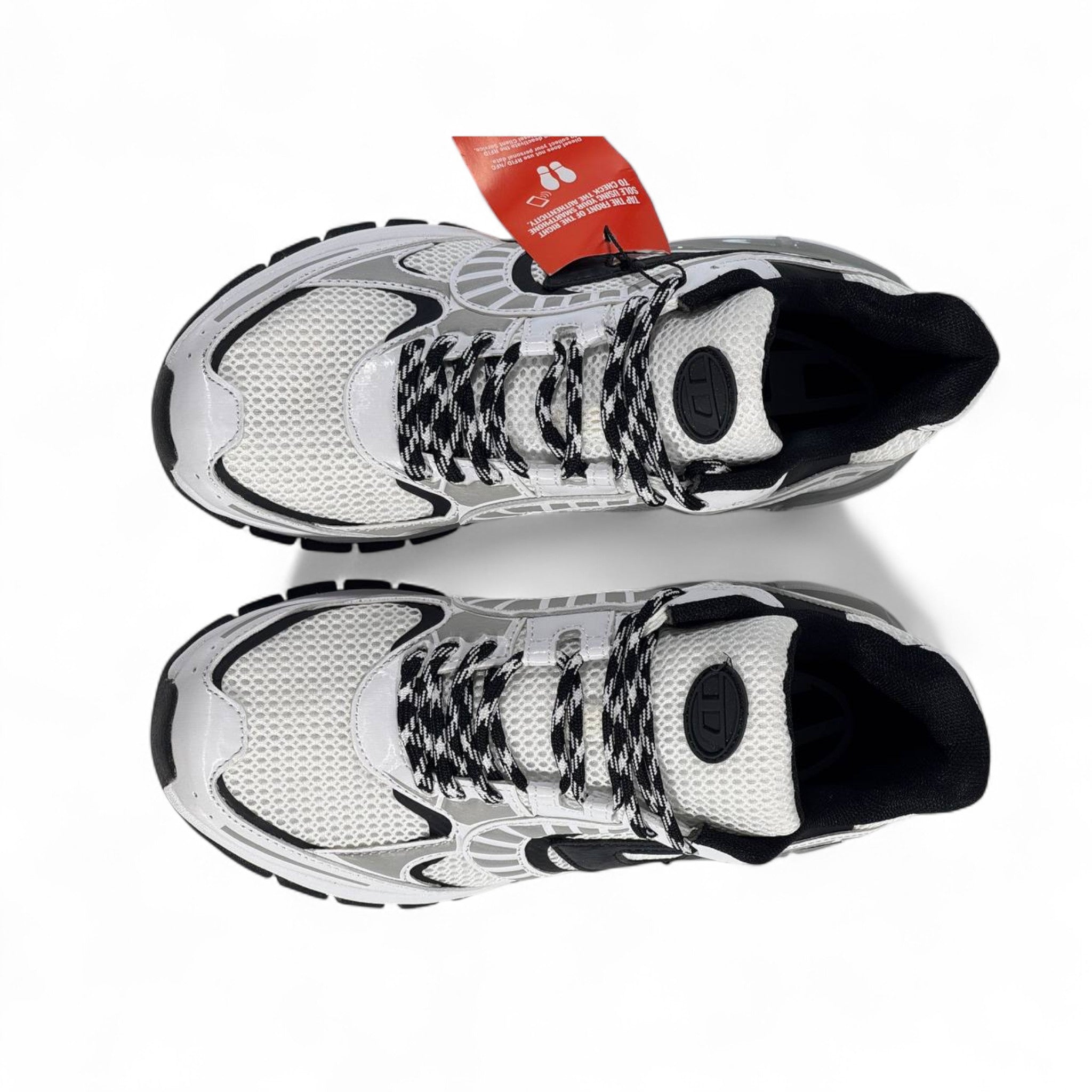 ⚡ Diesel White & Silver Chunky Sneakers – Futuristic Streetwear