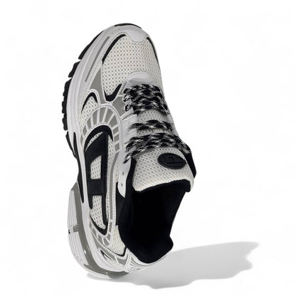 ⚡ Diesel White & Silver Chunky Sneakers – Futuristic Streetwear