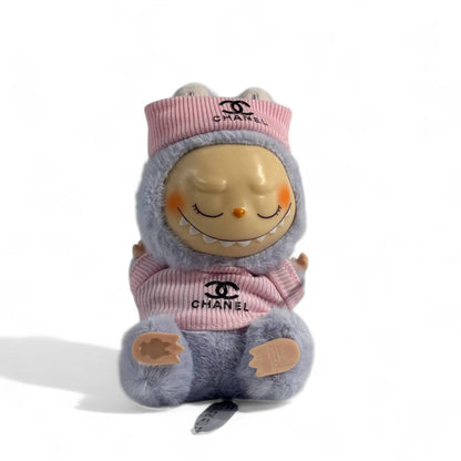 🧸 Labubu Chanel-Inspired keychain – Pink Hoodie Edition