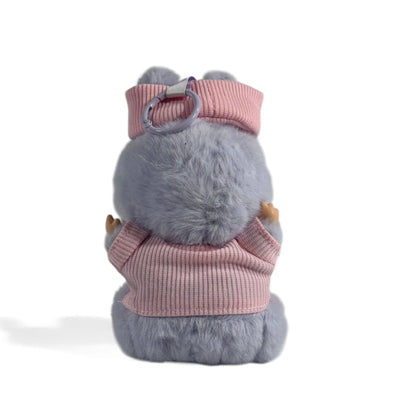 🧸 Labubu Chanel-Inspired keychain – Pink Hoodie Edition