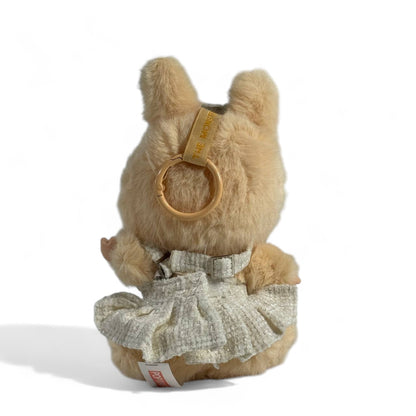 🧸 Labubu Chanel-Inspired keychain – Cream Bow & Dress Edition
