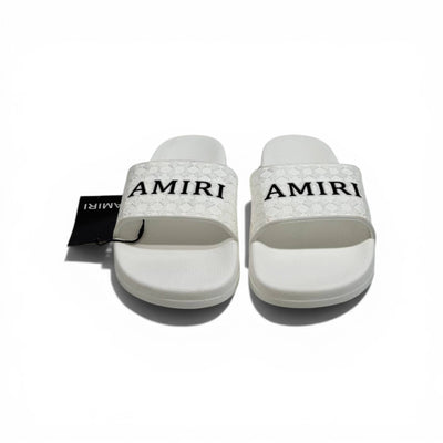 AMIRI Luxury White Slide Sandals – Minimal Designer Comfort & Everyday Style 👟✨