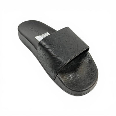 BURBERRY Luxury Black Slide Sandals – Embossed Monogram Comfort & Premium Streetwear 👟✨