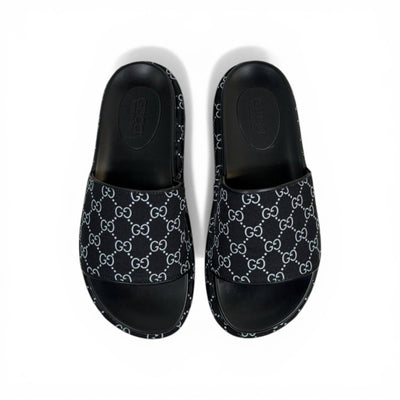 GUCCI Luxury Black Platform Slide Sandals – GG Monogram Statement & Premium Streetwear 👟✨