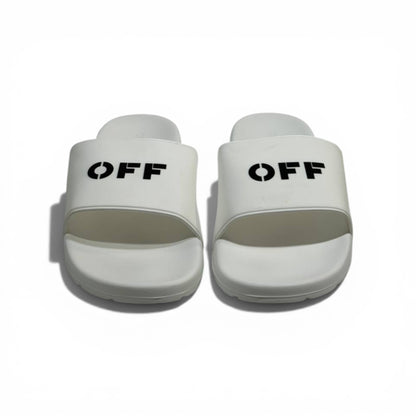 OFF-WHITE Luxury White Slide Sandals – Minimal Logo Design & Everyday Premium Comfort 👟✨