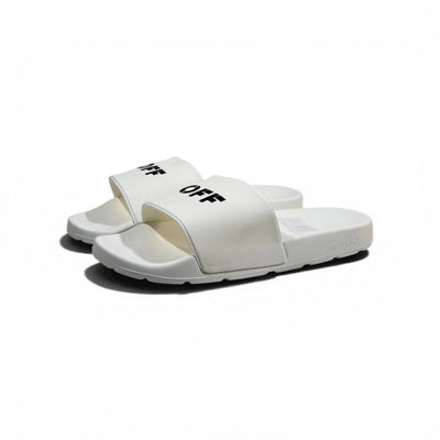 OFF-WHITE Luxury White Slide Sandals – Minimal Logo Design & Everyday Premium Comfort 👟✨